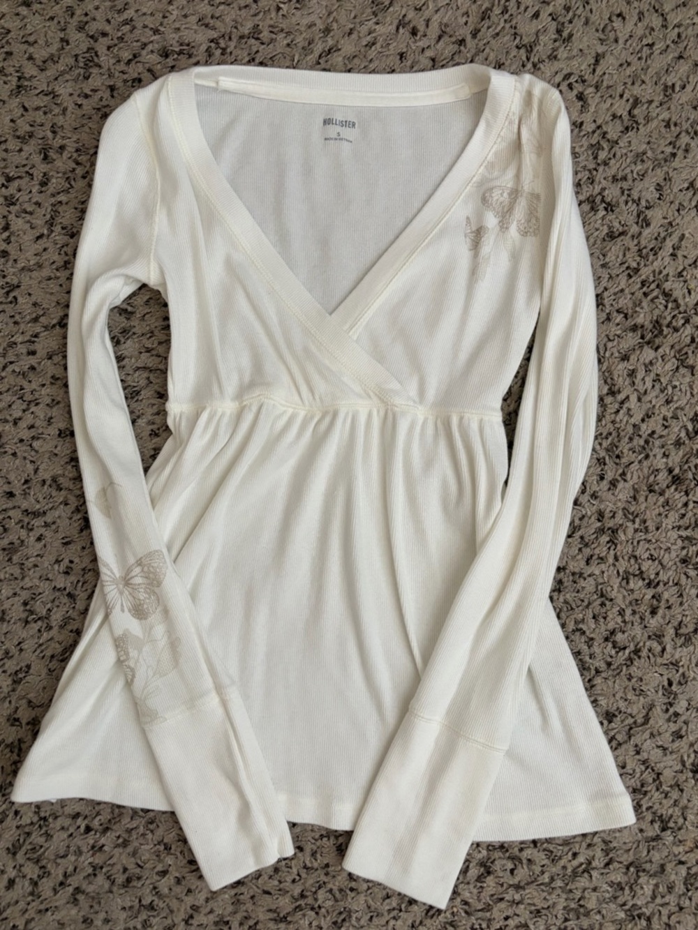 Hollister White Babydoll Top